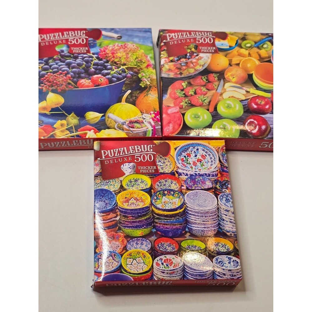 Nib 3 Puzzlebug 500 Piece Puzzles